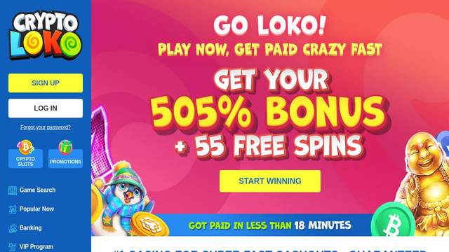 Cryptoloko casino screenshot